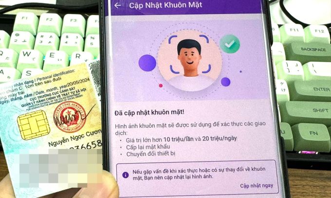 Từ 01/7 chuyển tiền trực tuyến từ 10 triệu đồng phải xác thực vân tay, khuôn mặt