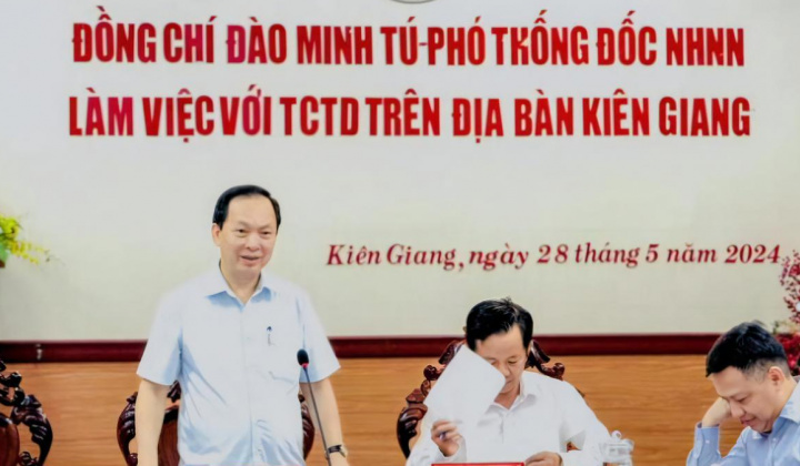 Phó Thống đốc Thường trực NHNN Đào Minh Tú làm việc với Ngành ngân hàng tỉnh Kiên Giang