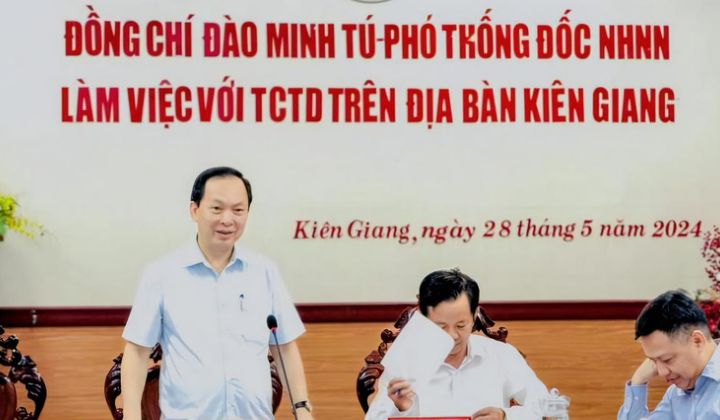Phó Thống đốc Thường trực NHNN Đào Minh Tú làm việc với Ngành ngân hàng tỉnh Kiên Giang