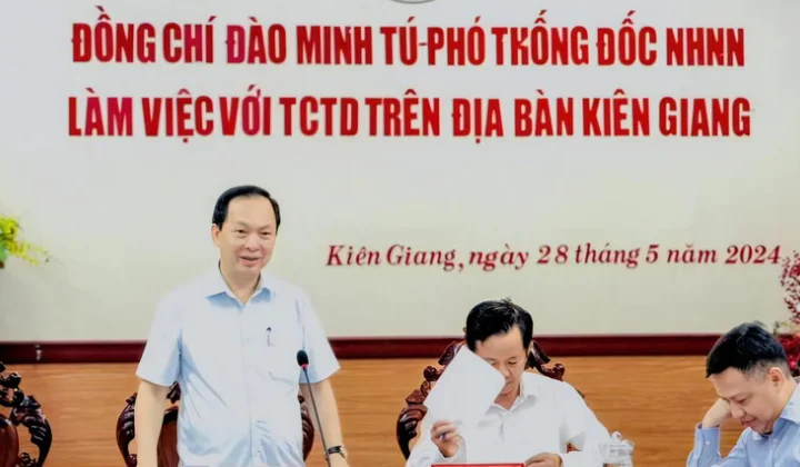 Phó Thống đốc Thường trực NHNN Đào Minh Tú làm việc với Ngành ngân hàng tỉnh Kiên Giang
