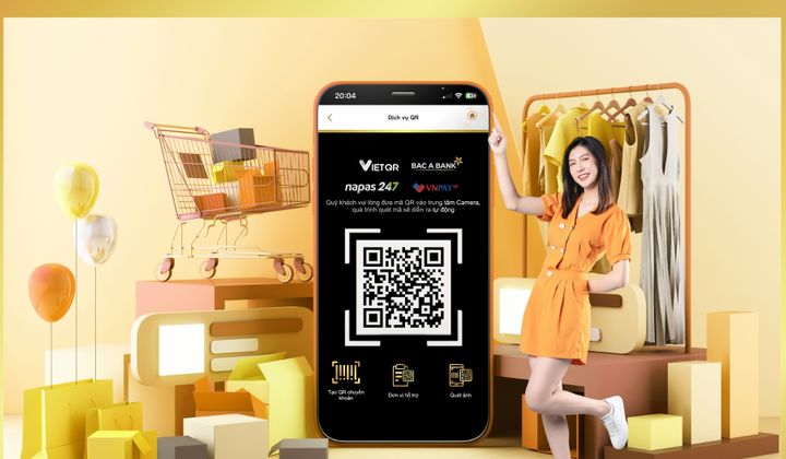 Bac A Bank tặng 100.000 VND cho tiểu thương nhận thanh toán bằng mã QR