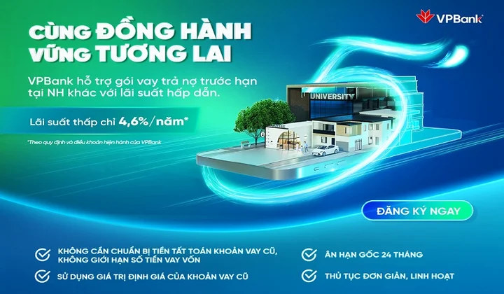 VPBank ra mắt gói vay tái tài trợ, lãi suất chỉ từ 4,6%/năm