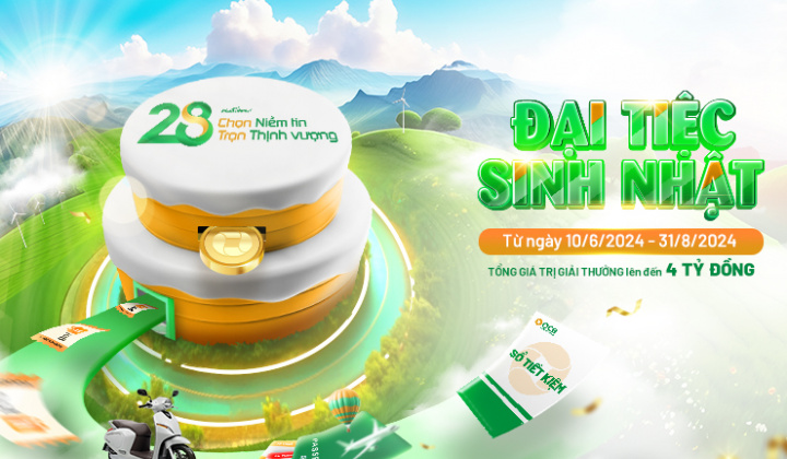 OCB dành hàng ngàn quà tặng tri ân khách dịp sinh nhật 28 năm