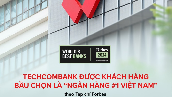 Forbes: Techcombank được khách hàng bầu chọn là “Ngân hàng #1 Việt Nam”