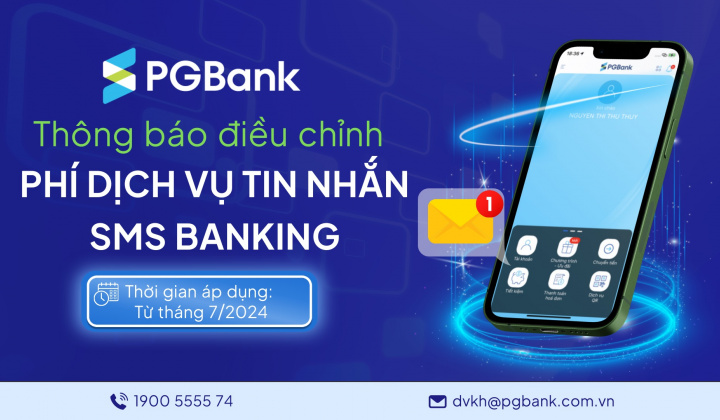 PGBank điều chỉnh biểu phí dịch vụ tin nhắn SMS Banking