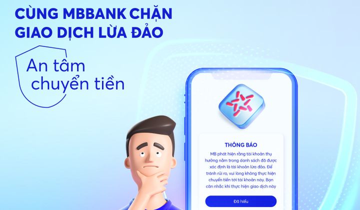 MB thêm tính năng nhận diện tài khoản lừa đảo khi chuyển tiền
