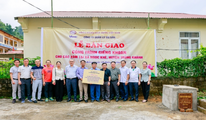 VAMC tặng 4 công trình giếng khoan tại xã Ngọc Khê, huyện Trùng Khánh, tỉnh Cao Bằng