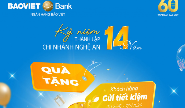 BAOVIET Bank Nghệ An tặng quà khách hàng gửi tiết kiệm