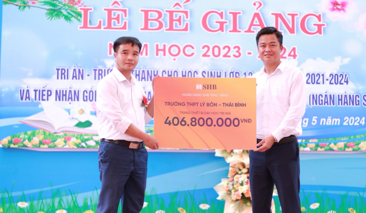 SHB tài trợ hơn 400 triệu đồng cho trường THPT Lý Bôn - Thái Bình