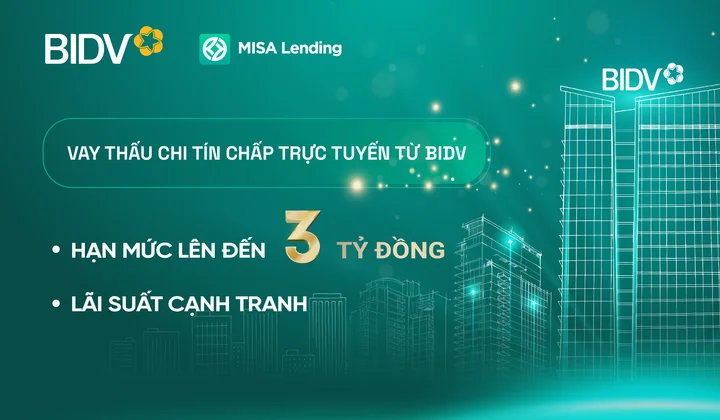 BIDV cho doanh nghiệp nhỏ và vừa vay thấu chi trực tuyến đến 3 tỷ đồng