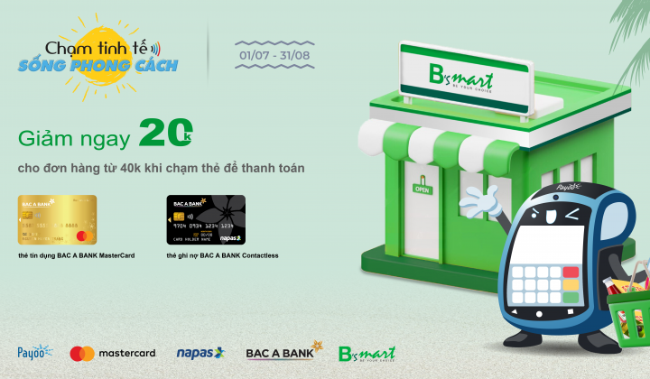 Chủ thẻ Bac A Bank nhận ưu đãi tại chuỗi cửa hàng tiện lợi B’s Mart