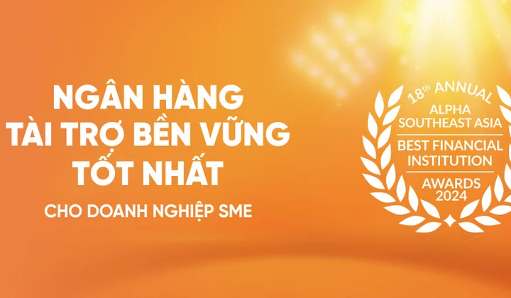 SHB được vinh danh “Ngân hàng tài trợ bền vững tốt nhất dành cho Doanh nghiệp SME”