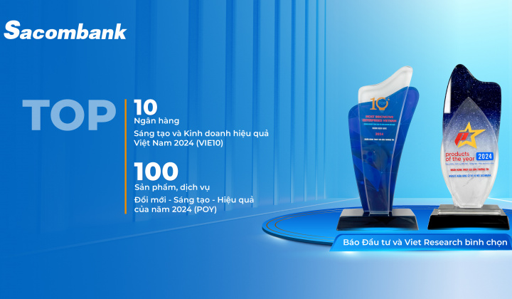 Sacombank được bình chọn là ngân hàng sáng tạo và kinh doanh hiệu quả