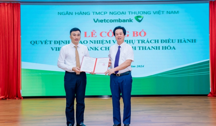 Vietcombank giao phụ trách điều hành chi nhánh Thanh Hóa và Trung tâm tài trợ thương mại