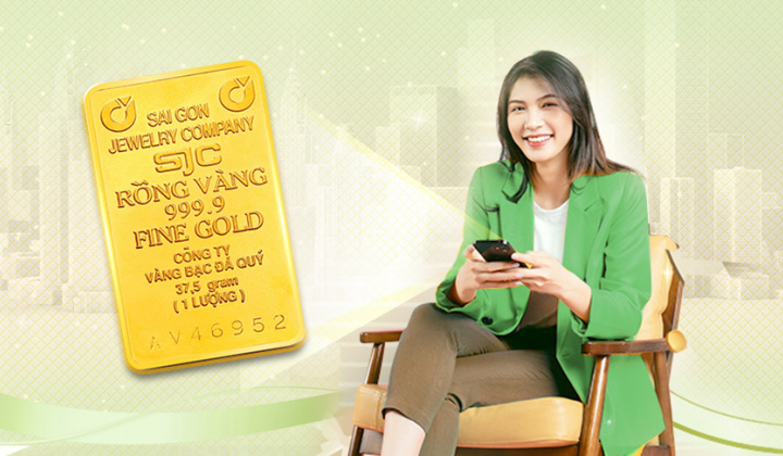 Người dân có thể mua vàng miếng SJC trên VCB Digibank