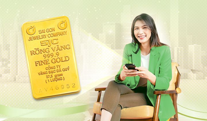 Người dân có thể mua vàng miếng SJC trên VCB Digibank