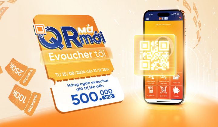 Ưu đãi thanh toán quét mã QR trên SHB Mobile