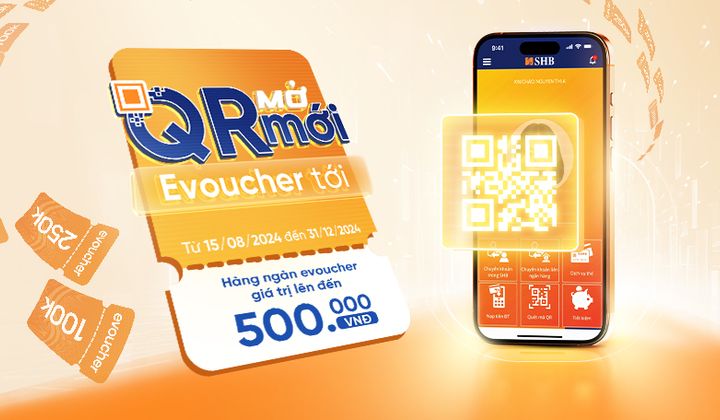 Ưu đãi thanh toán quét mã QR trên SHB Mobile