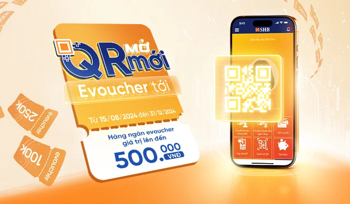 Ưu đãi thanh toán quét mã QR trên SHB Mobile