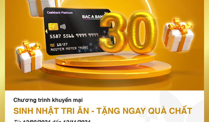 Bac A Bank tặng quà cho khách lần đầu đăng ký mở thẻ tín dụng quốc tế
