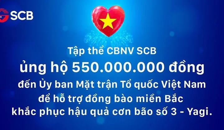 SCB chung tay chia sẻ cùng đồng bào miền Bắc khắc phục hậu quả bão lũ