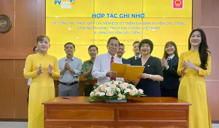PVcomBank và UBND huyện Dầu Tiếng hợp tác thúc đẩy chuyển đổi số