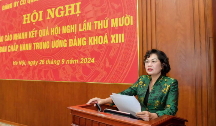 Đảng ủy cơ quan Ngân hàng Trung ương tổ chức thông báo nhanh kết quả Hội nghị Trung ương 10 (khóa XIII)