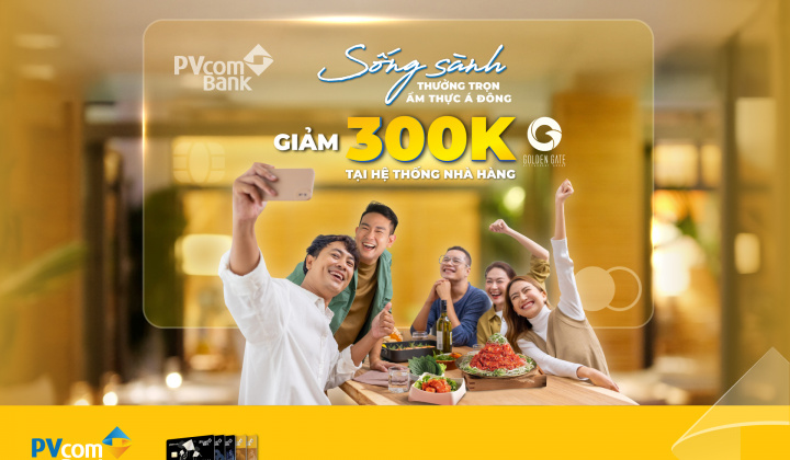 Chủ thẻ PVcomBank Mastercard được ưu đại tại chuỗi Golden Gate