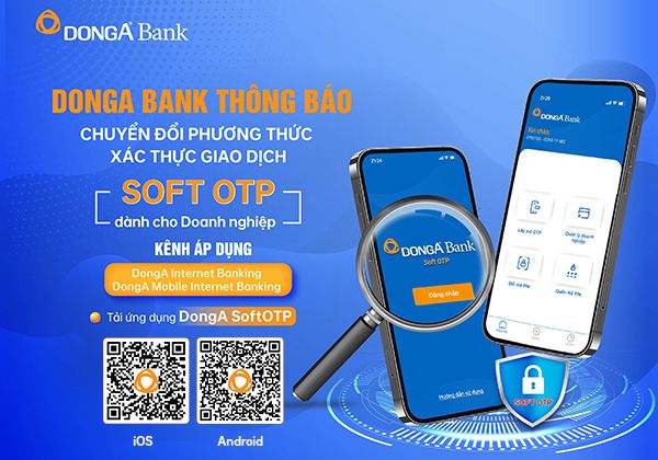 DongA Bank thay đổi phương thức xác thực trên eBanking