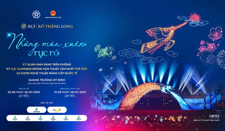 Petrovietnam và PVcomBank lần thứ hai liên tiếp đồng hành cùng thành phố Hà Nội tổ chức trình diễn ánh sáng nghệ thuật “Rực rỡ Thăng Long”
