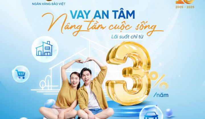 BAOVIET Bank dành 600 tỷ đồng cho khách hàng vay ưu đãi lãi suất từ 3%/năm