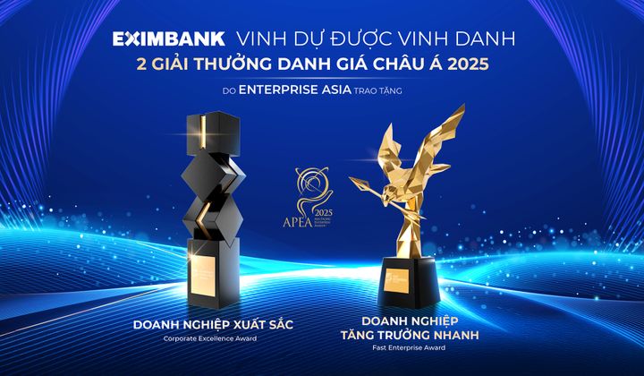 Eximbank nhận hai giải thưởng quốc tế tại APEA 2025