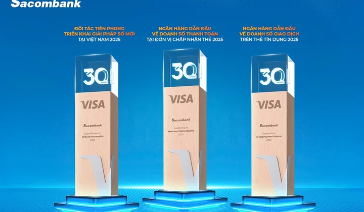 Sacombank được Visa vinh danh với 3 giải thưởng quan trọng năm 2025
