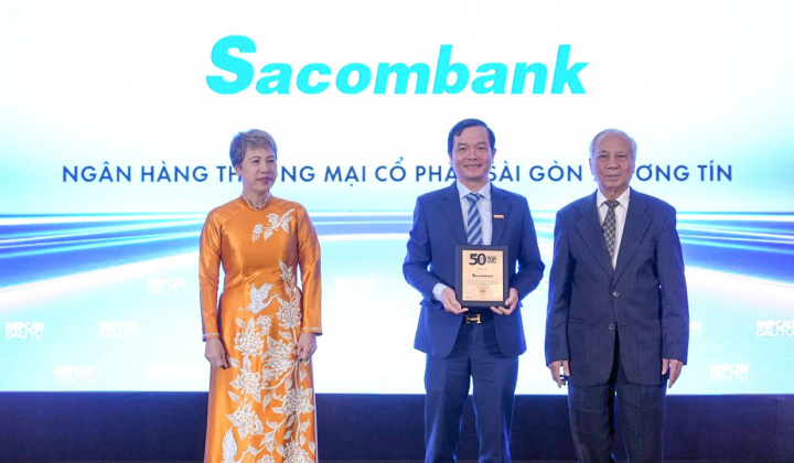 Sacombank tiếp tục vào Top 50 doanh nghiệp kinh doanh hiệu quả nhất 2025
