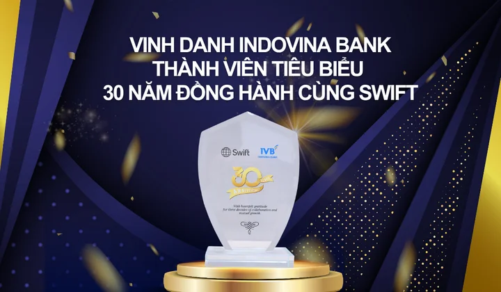 Indovina Bank được vinh danh thành viên tiêu biểu 30 năm của SWIFT