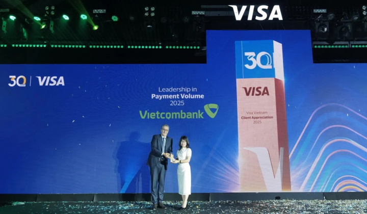 Vietcombank được Visa vinh danh với 8 giải thưởng quan trọng năm 2025