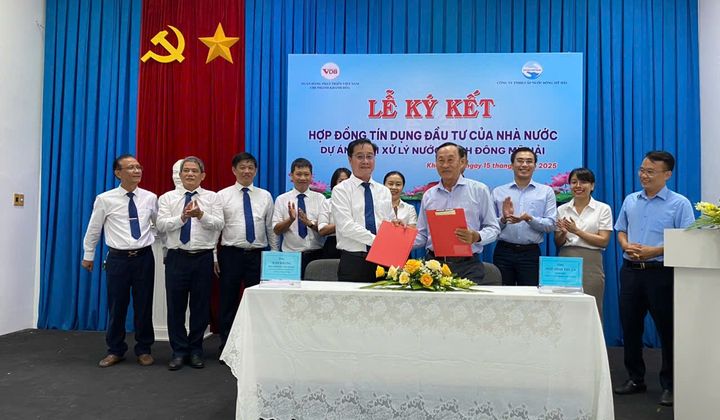 VDB Khánh Hòa ký tài trợ tín dụng dự án cụm xử lý nước sạch Đông Mỹ Hải