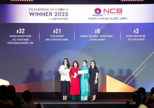 NCB vào Top 10 “Doanh nghiệp được yêu thích 2025” ngành tài chính - ngân hàng Việt Nam