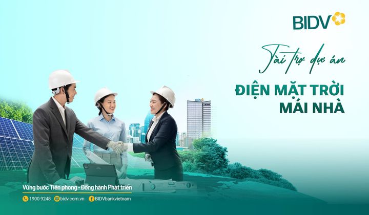 BIDV thúc đẩy tài chính xanh với gói “Tài trợ điện mặt trời mái nhà”