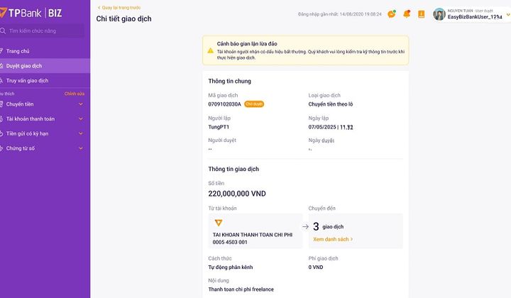 TPBank kích hoạt “lá chắn số” chống lừa đảo tài khoản ngân hàng