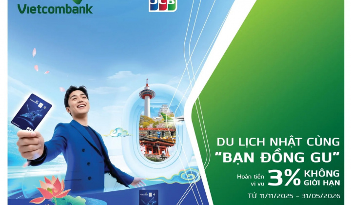 Hoàn tiền không giới hạn cho chủ thẻ Vietcombank JCB khi du lịch Nhật Bản