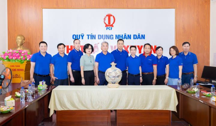 Lãnh đạo Co-opBank thăm và làm việc tại QTDND Thị Trấn Vị Xuyên, tỉnh Tuyên Quang