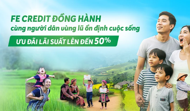 FE CREDIT giảm lãi suất đến 50%, hỗ trợ người dân vùng lũ ổn định cuộc sống