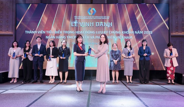BIDV - Top 10 thành viên tiêu biểu trong hoạt động lưu ký chứng khoán năm 2025