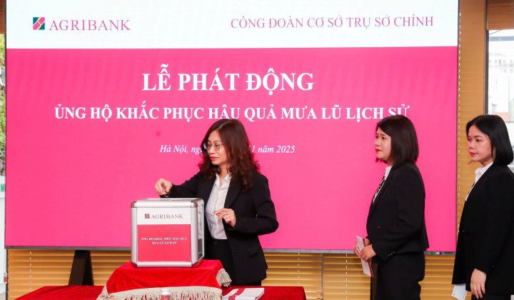 Công đoàn Trụ sở chính Agribank đồng hành cùng miền Trung khắc phục hậu quả bão lũ