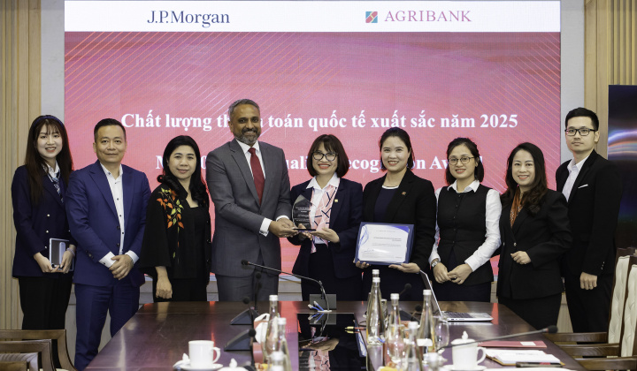 Agribank khẳng định vị thế dẫn đầu với Giải thưởng Chất lượng thanh toán quốc tế xuất sắc năm 2025 của J.P. Morgan