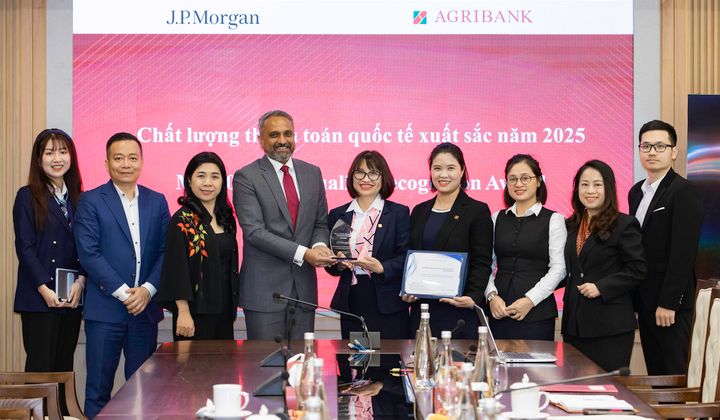 Agribank khẳng định vị thế dẫn đầu với Giải thưởng Chất lượng thanh toán quốc tế xuất sắc năm 2025 của J.P. Morgan