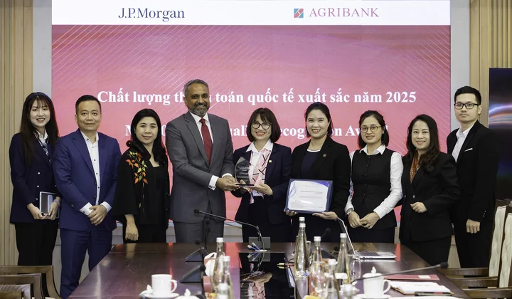 Agribank khẳng định vị thế dẫn đầu với Giải thưởng Chất lượng thanh toán quốc tế xuất sắc năm 2025 của J.P. Morgan