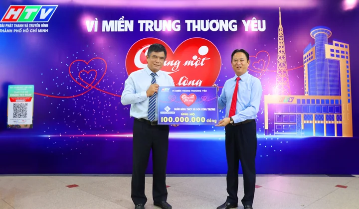 SaiGonBank ủng hộ 100 triệu đồng vào quỹ “Chung một tấm lòng” của HTV