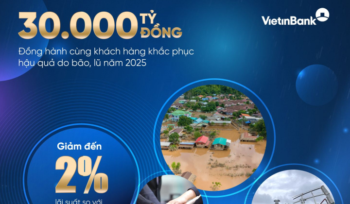VietinBank dành 30.000 tỷ đồng vay ưu đãi, hỗ trợ khách hàng khắc phục bão lũ